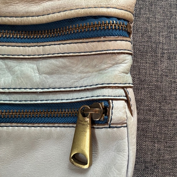 Leather Fossil Purse Blue Crossbody Adjustable - Picture 3 of 8